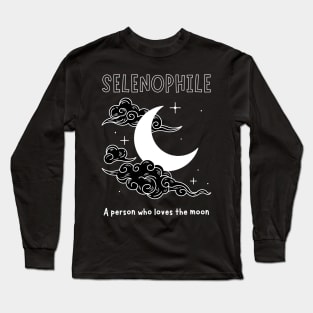 SELENOPHILE MOON AND CLOUDS Long Sleeve T-Shirt